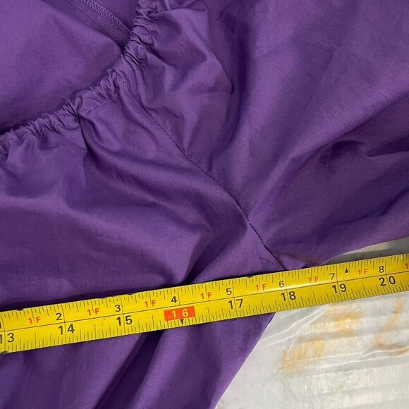 Rebecca Taylor Cotton Poplin Smocked Waist Milkmaid Midi Dress Size Small Purple - Picture 11 of 14